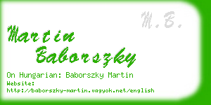 martin baborszky business card